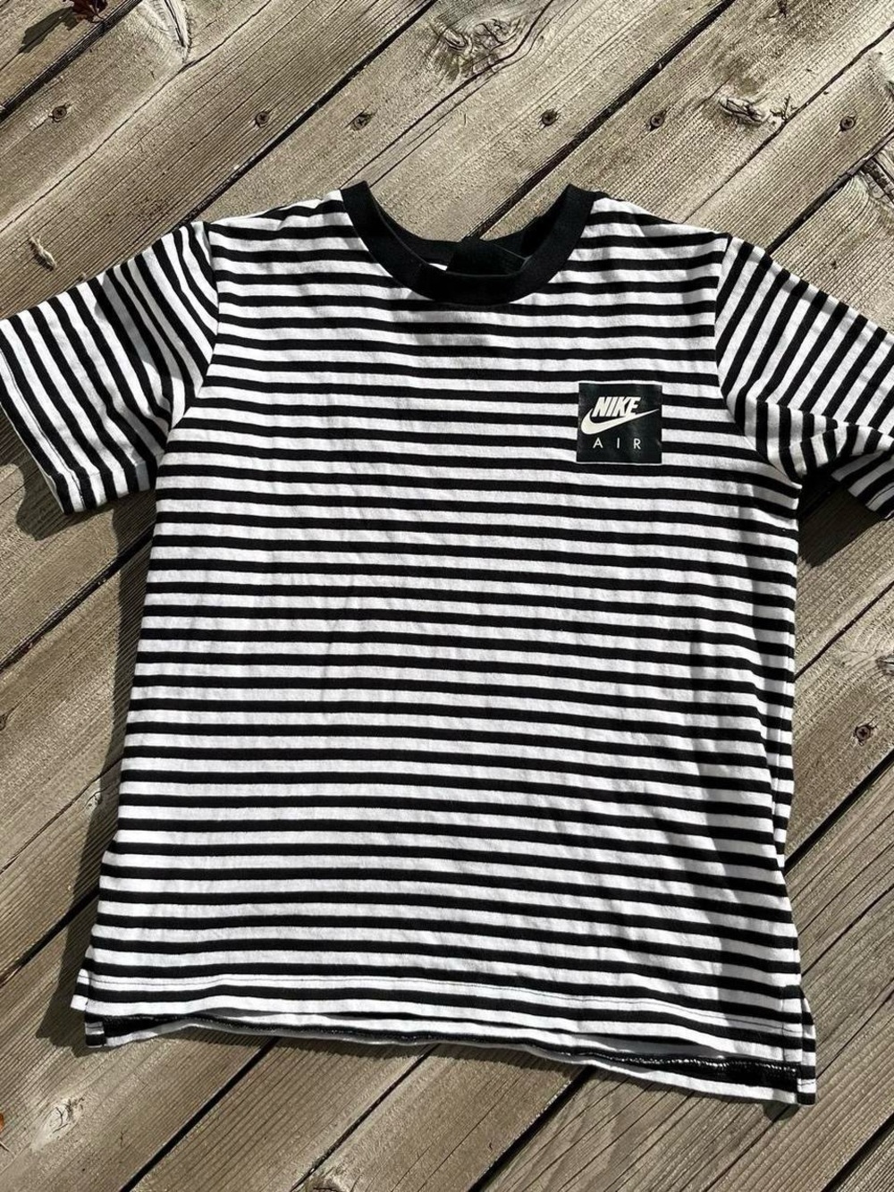 Nike Black & White Striped Tee